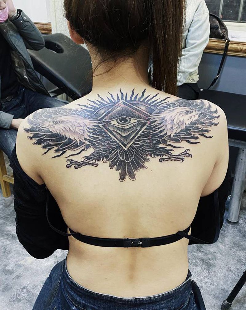 遮盖纹身图片_背部纹身图案