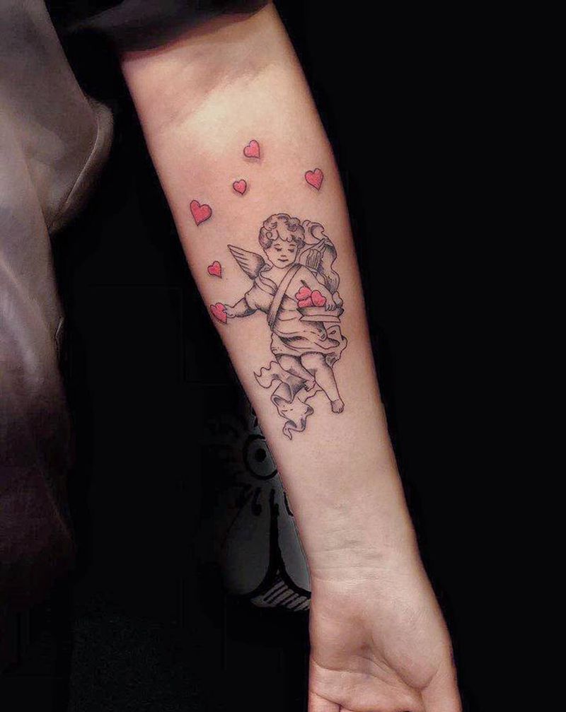 丘比特纹身图片_手臂纹身图案