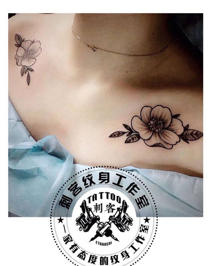 肩花纹身图片_肩部纹身图案