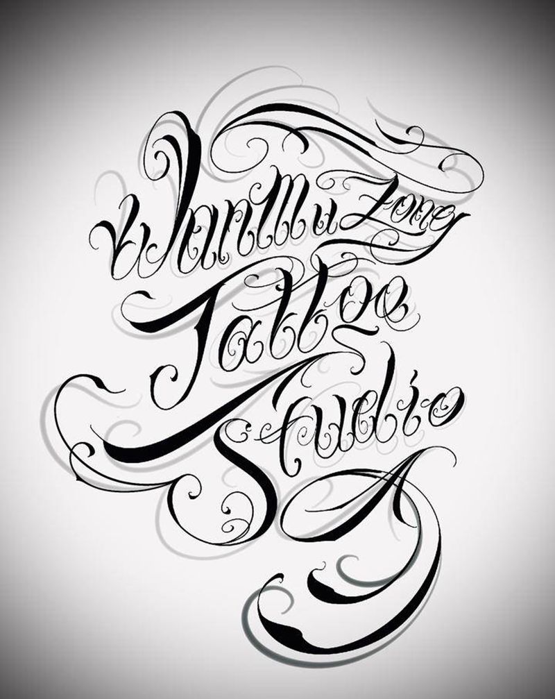 原创奇卡诺花体字纹身图片_奇卡诺纹身图案