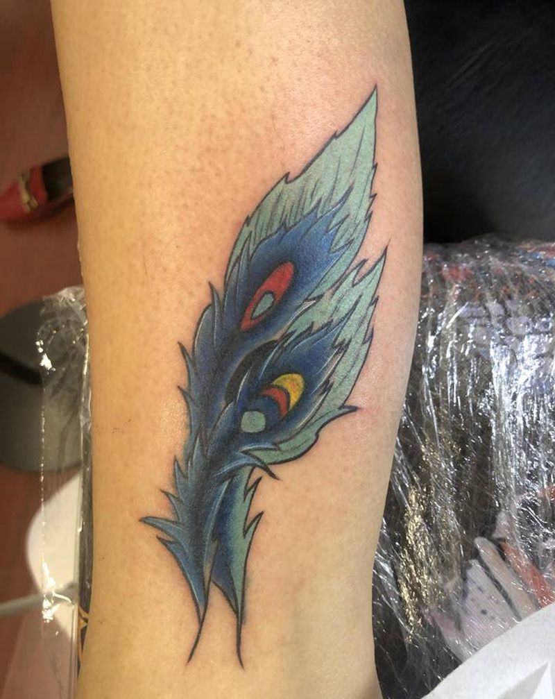 遮盖纹身图片_腿部New School纹身图案