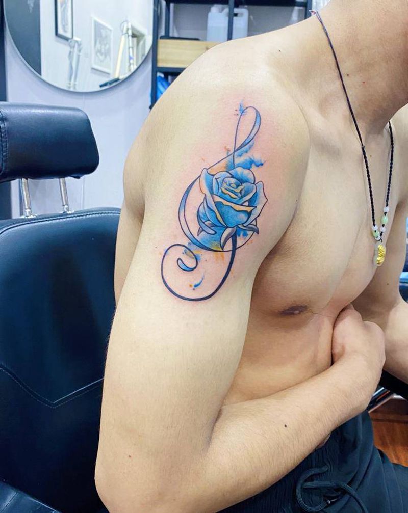 无题纹身图片_肩部水墨纹身图案