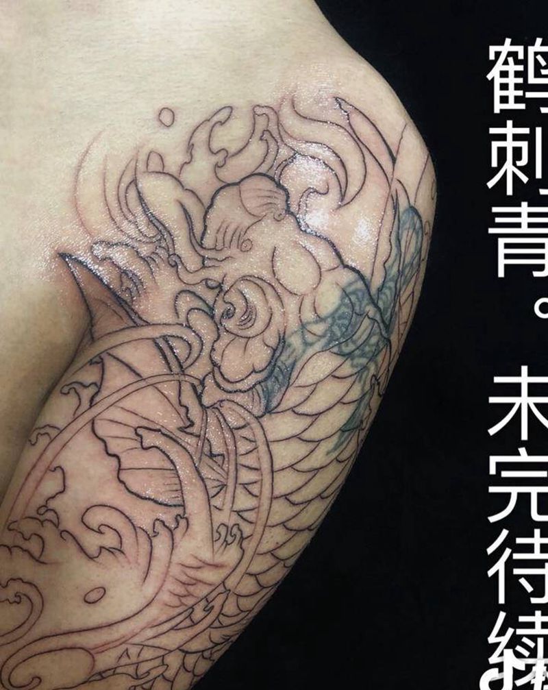 鲤鱼纹身图片_手臂纹身图案