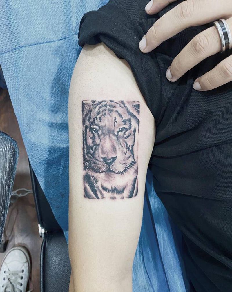 小老虎纹身图片_手臂纹身图案