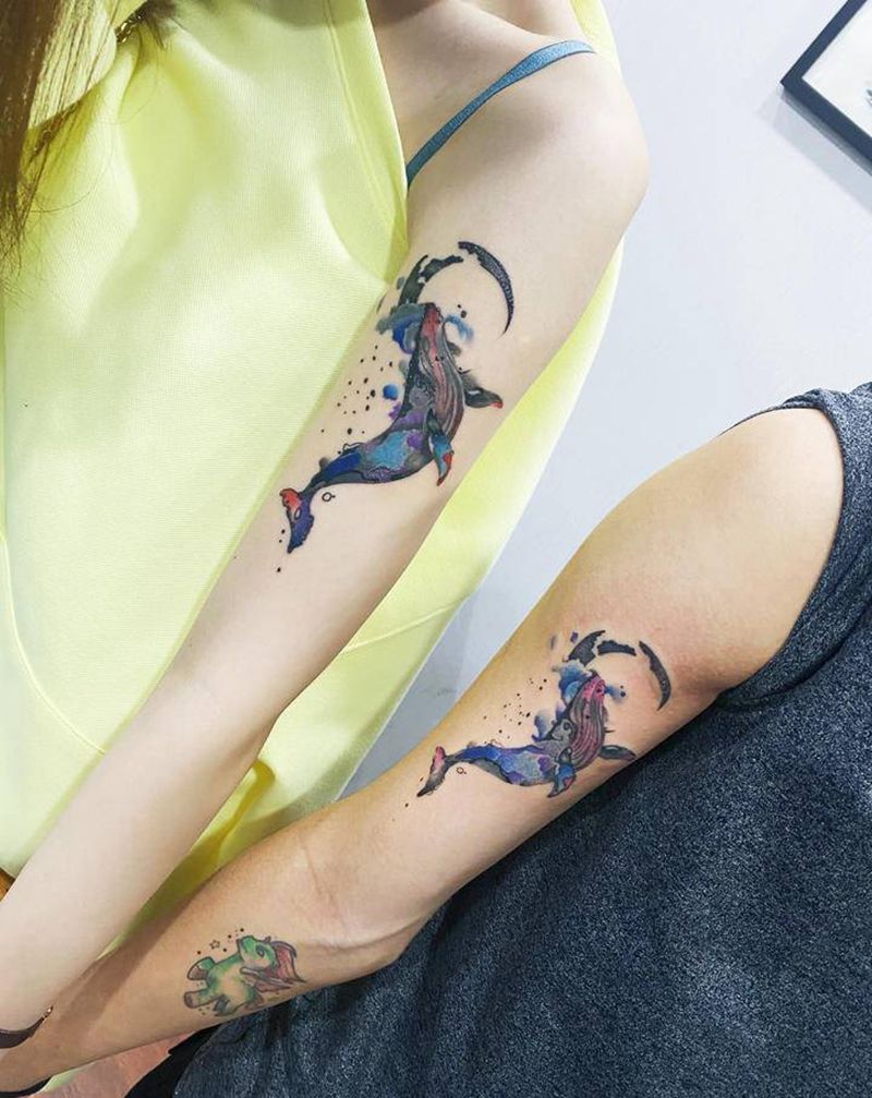 情侣纹身图片_手臂纹身图案