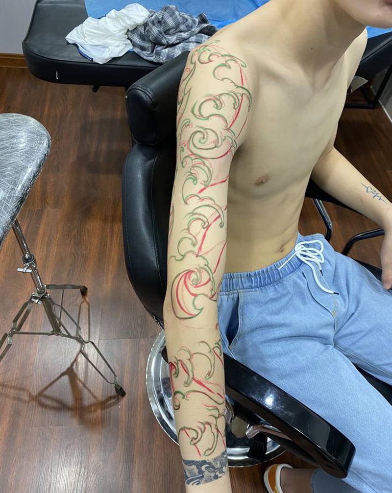 画一根纹身图片_手臂纹身图案