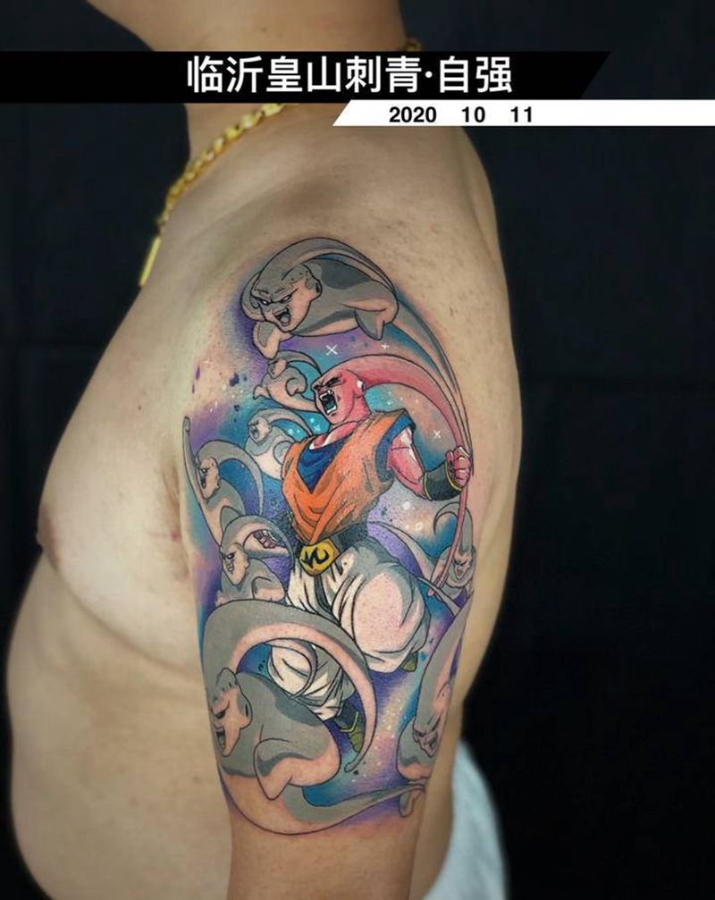 七龙珠 魔人布欧纹身图片_手臂New School动漫纹身图案