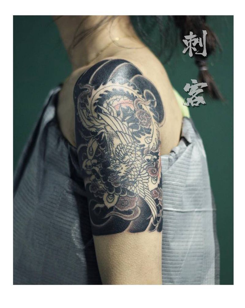 凤凰（未完成）纹身图片_手臂纹身图案