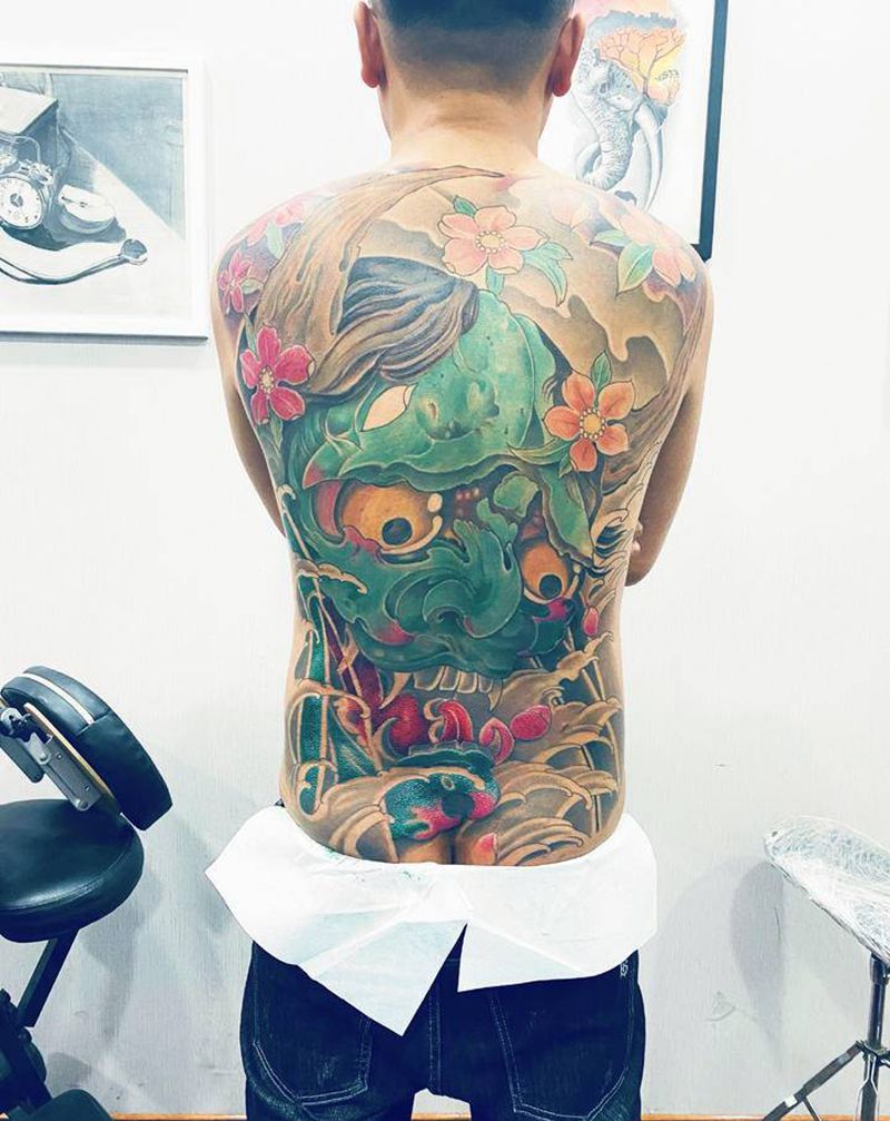 大般若纹身图片_背部纹身图案