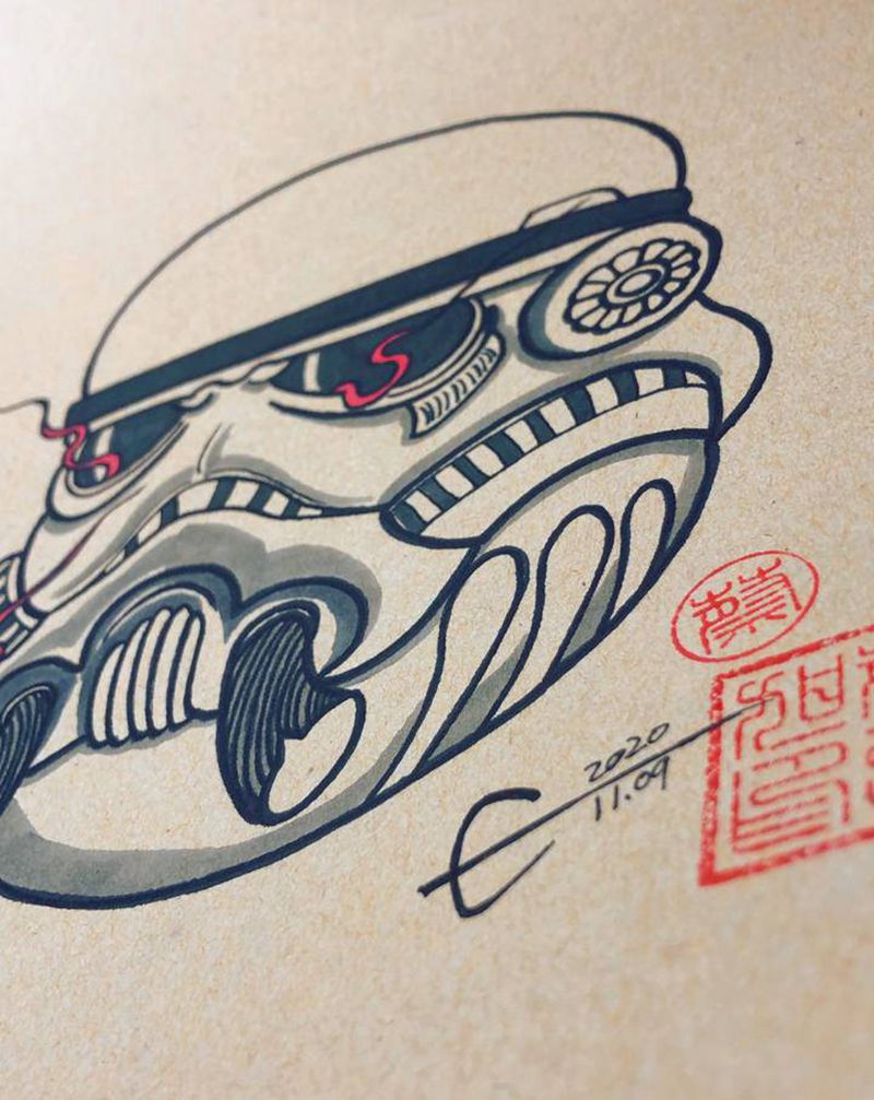 白兵纹身图片_Old School纹身图案