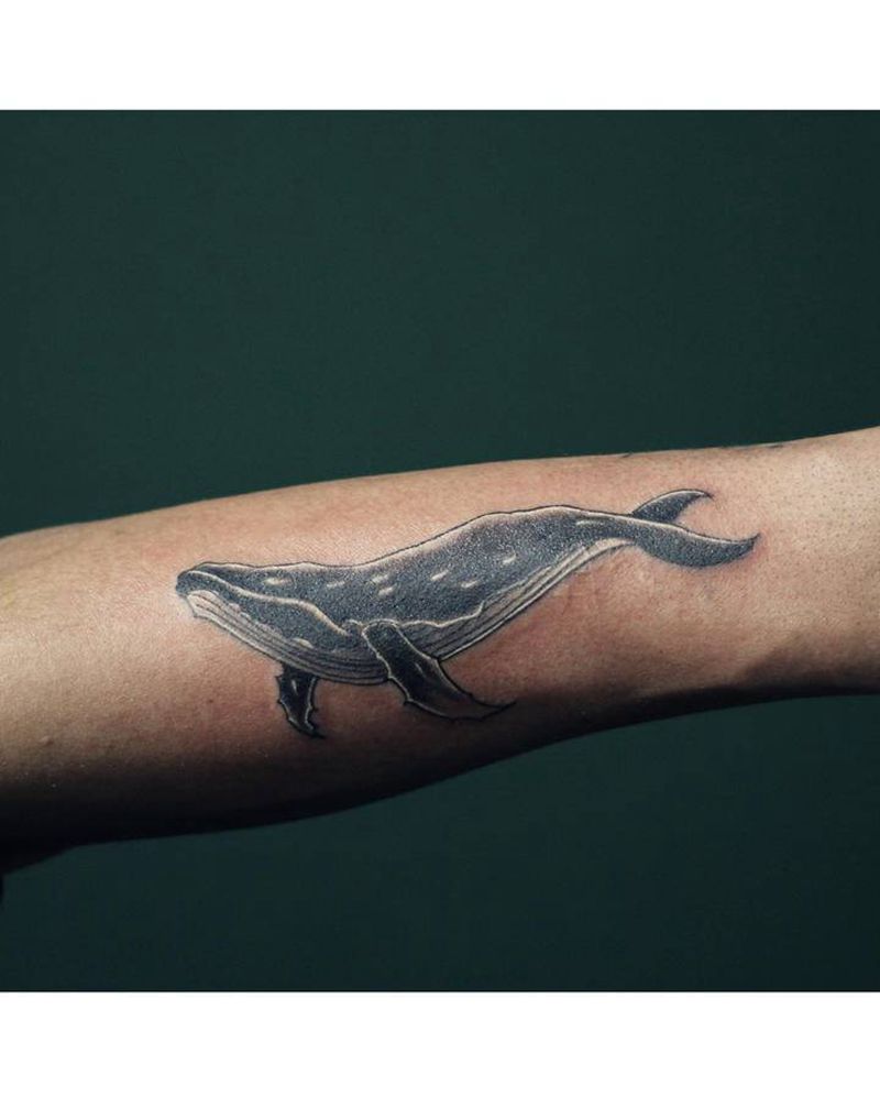 鲸鱼纹身图片_手臂纹身图案
