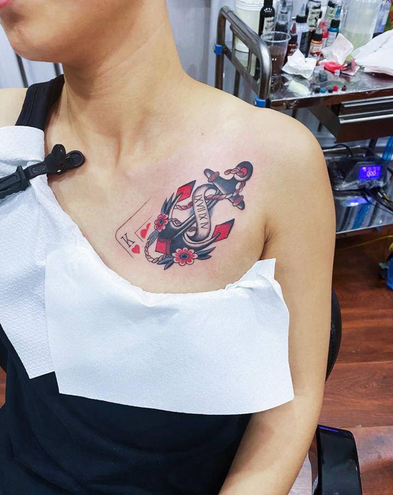 一个有意义的图案纹身图片_胸部纹身图案