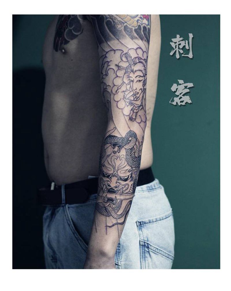 未完成纹身图片_手臂纹身图案