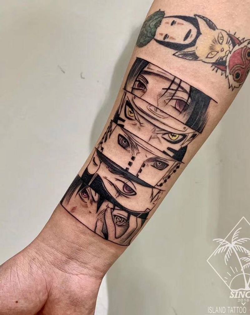 木叶飞舞之处，火亦生生不息。纹身图片_手臂New School纹身图案