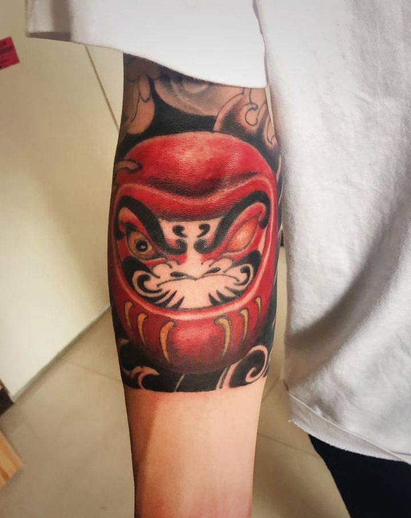 达摩蛋纹身图片_手臂纹身图案