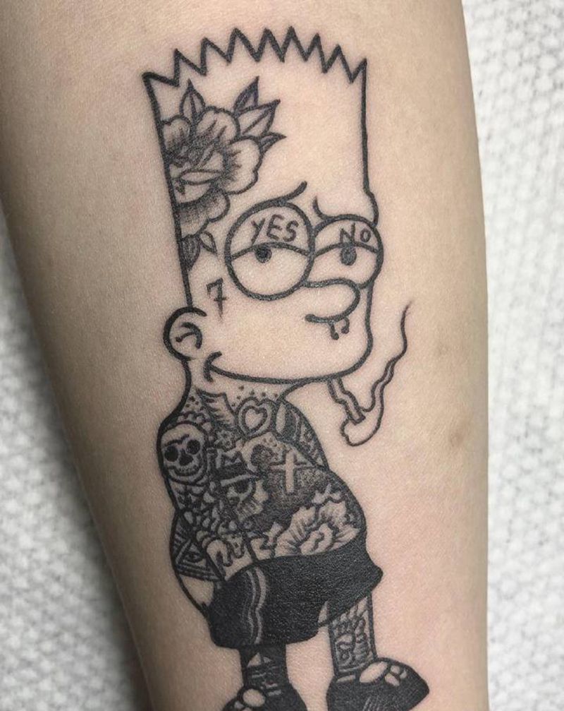 辛普森纹身图片_Old School纹身图案