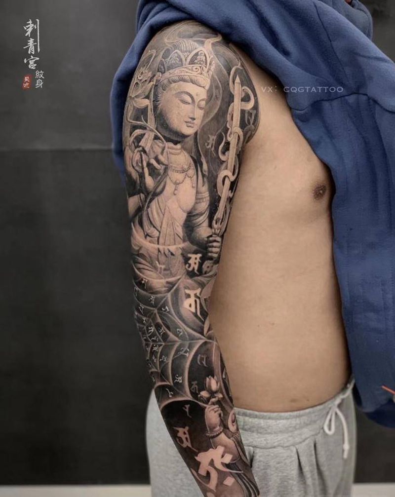 菩萨纹身图片_手臂纹身图案
