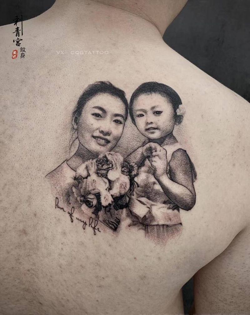 肖像纹身图片_肩部纹身图案
