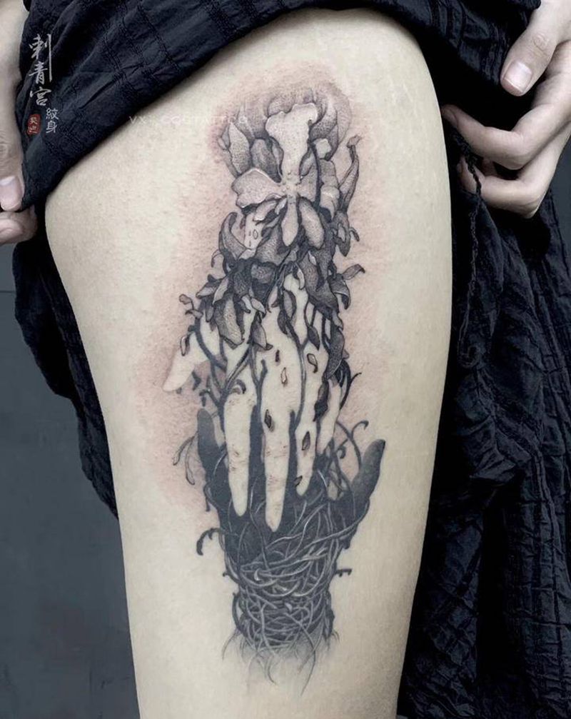 手纹身图片_腿部纹身图案