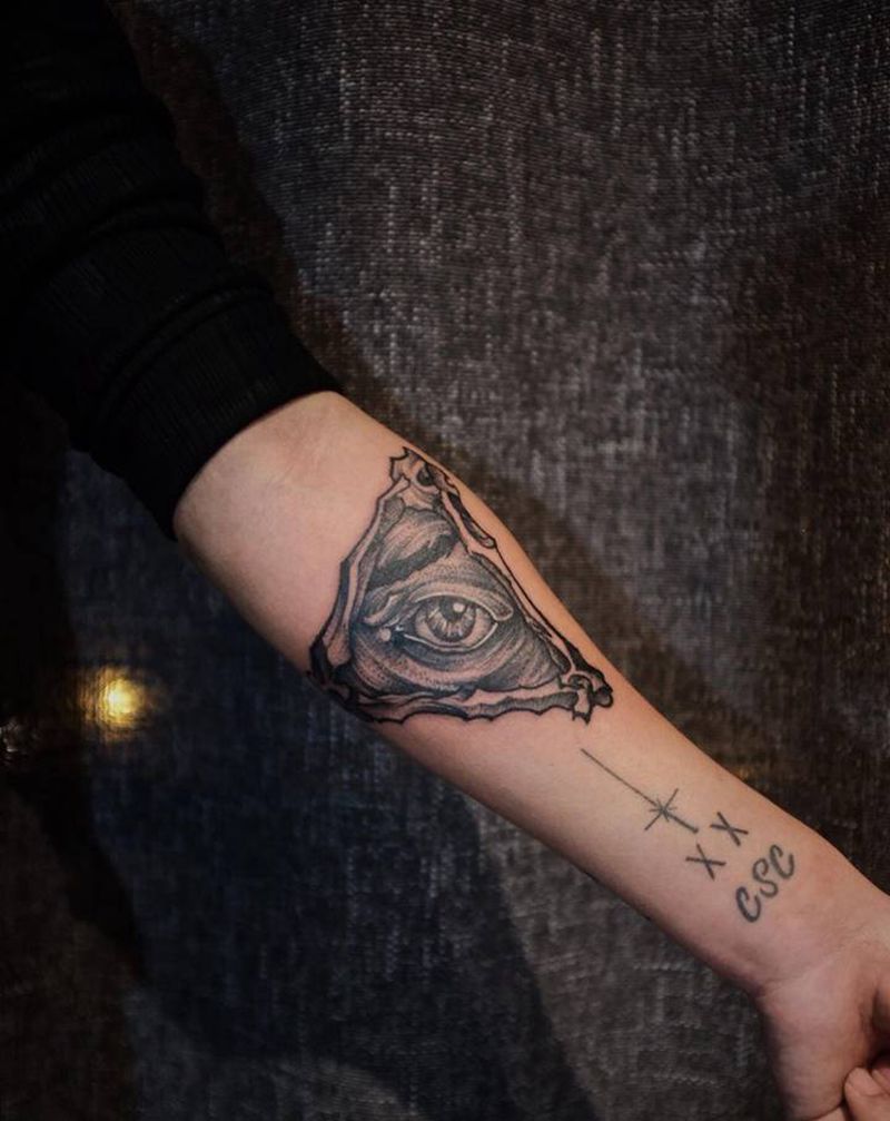 上帝子眼纹身图片_手臂纹身图案