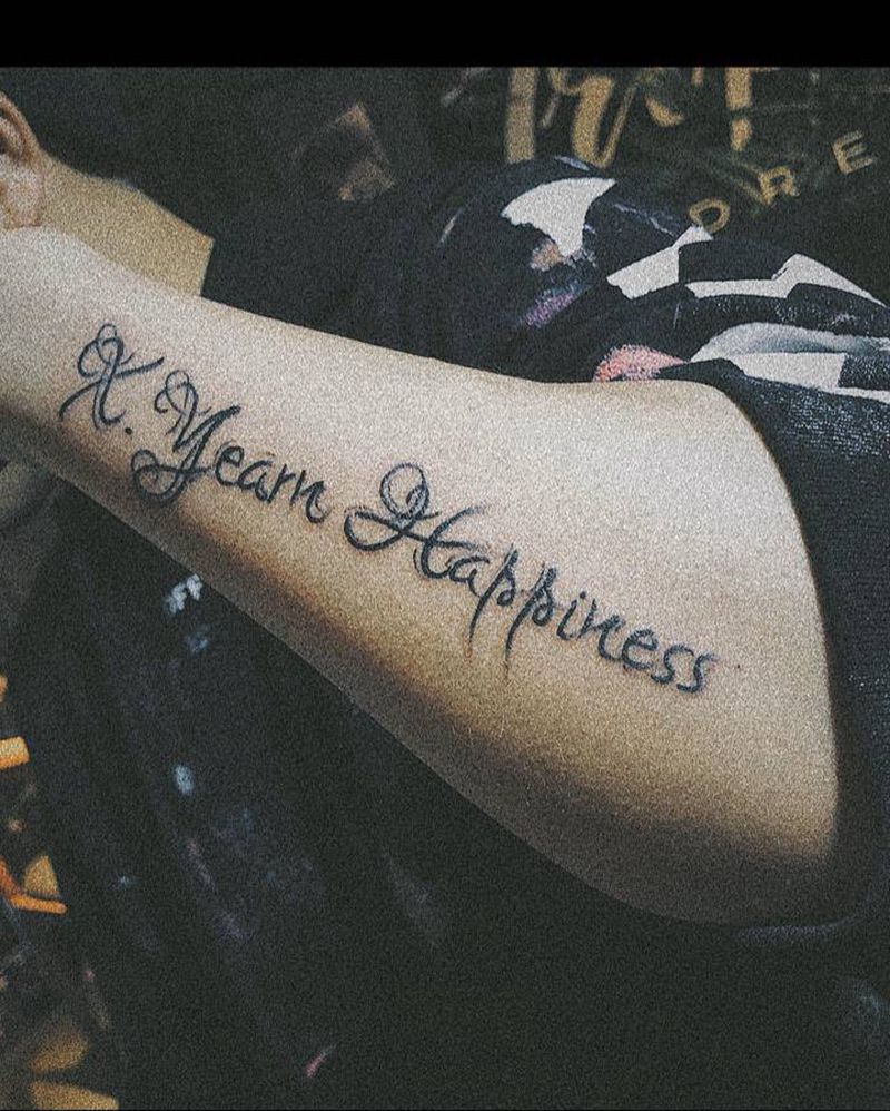 简单英文纹身图片_手臂纹身图案