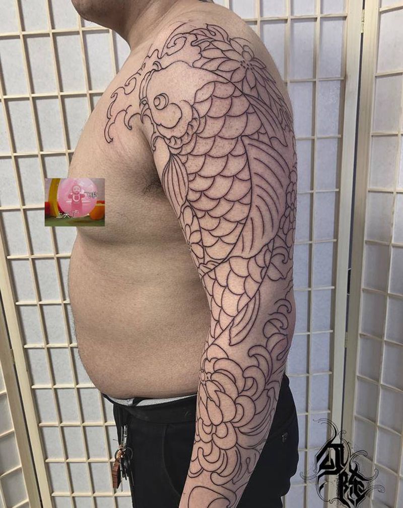 传统花臂纹身图片_手臂纹身图案