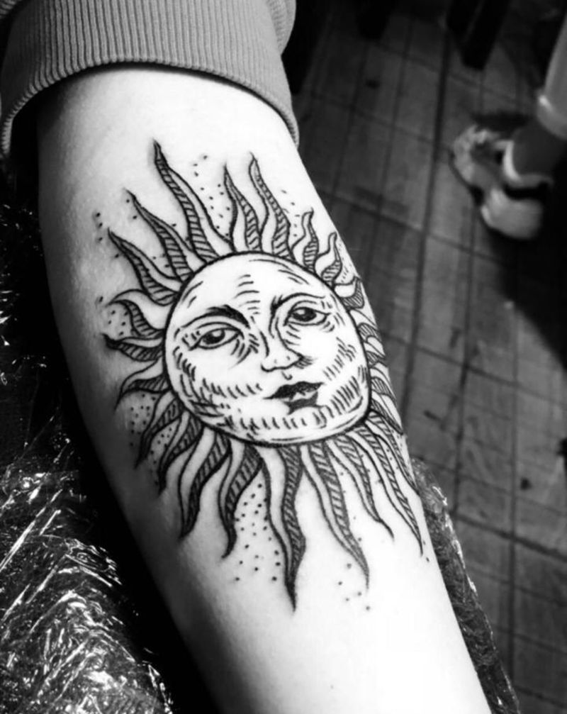 太阳☀纹身图片_图腾纹身图案