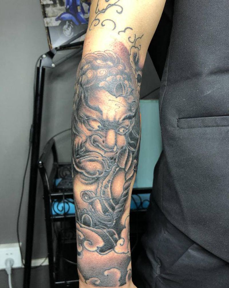 明王纹身图片_手臂新传统纹身图案
