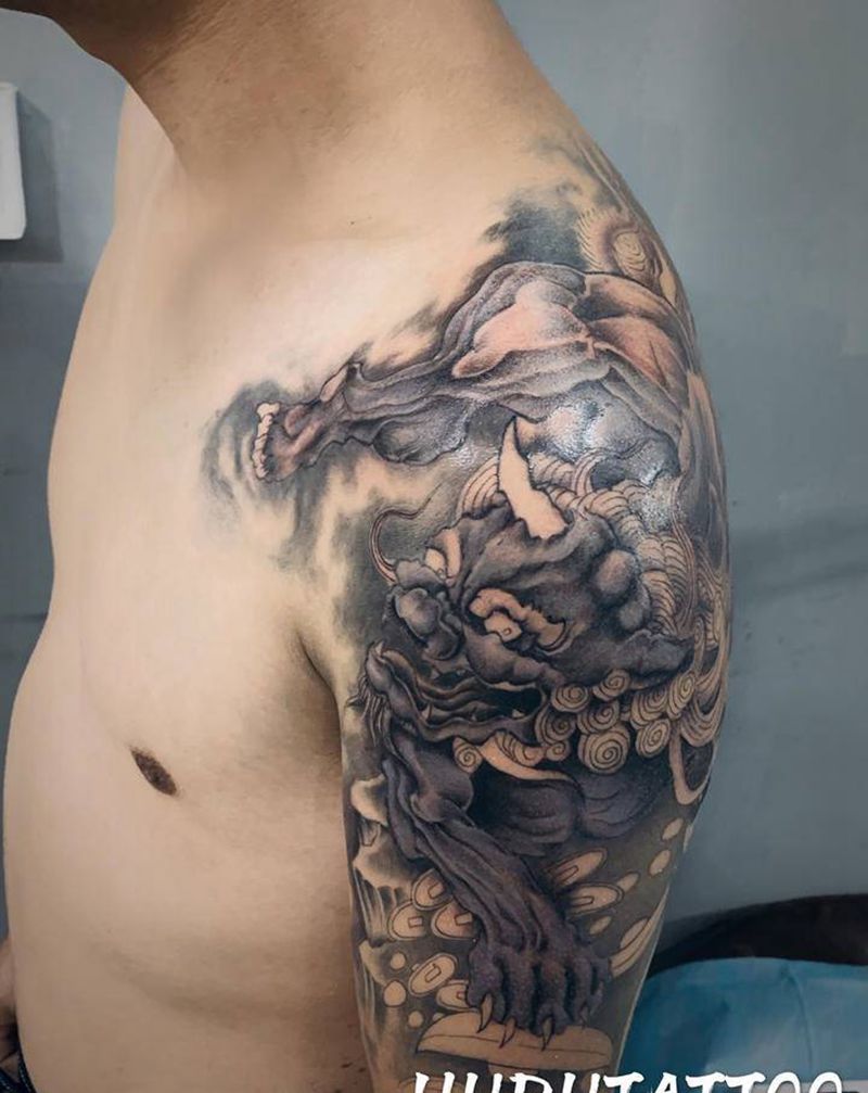 貔貅（未完）纹身图片_手臂新传统纹身图案