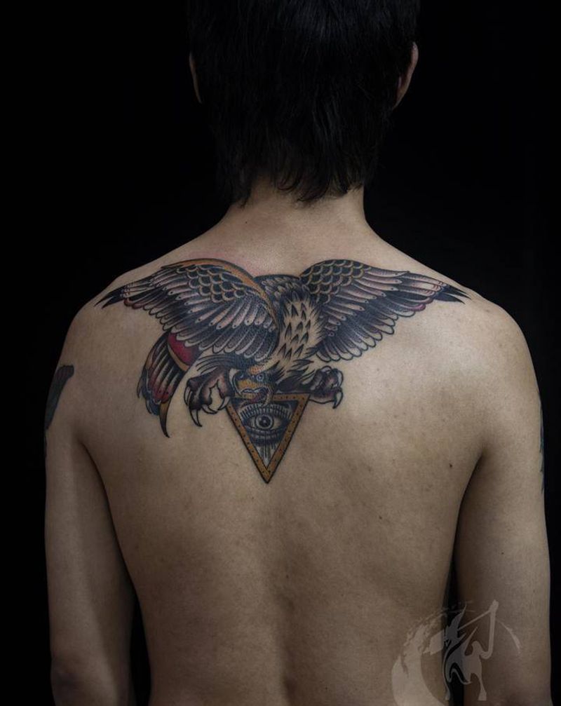 老鹰纹身图片_Old School老传统纹身图案