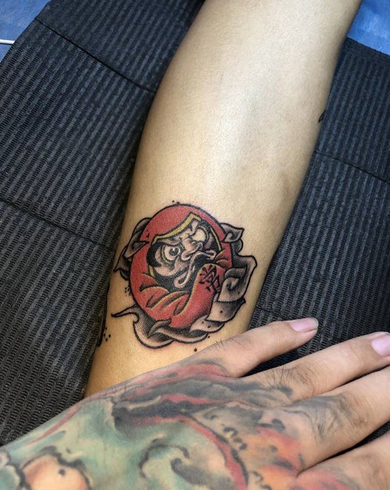 一颗达摩蛋纹身图片_新传统纹身图案