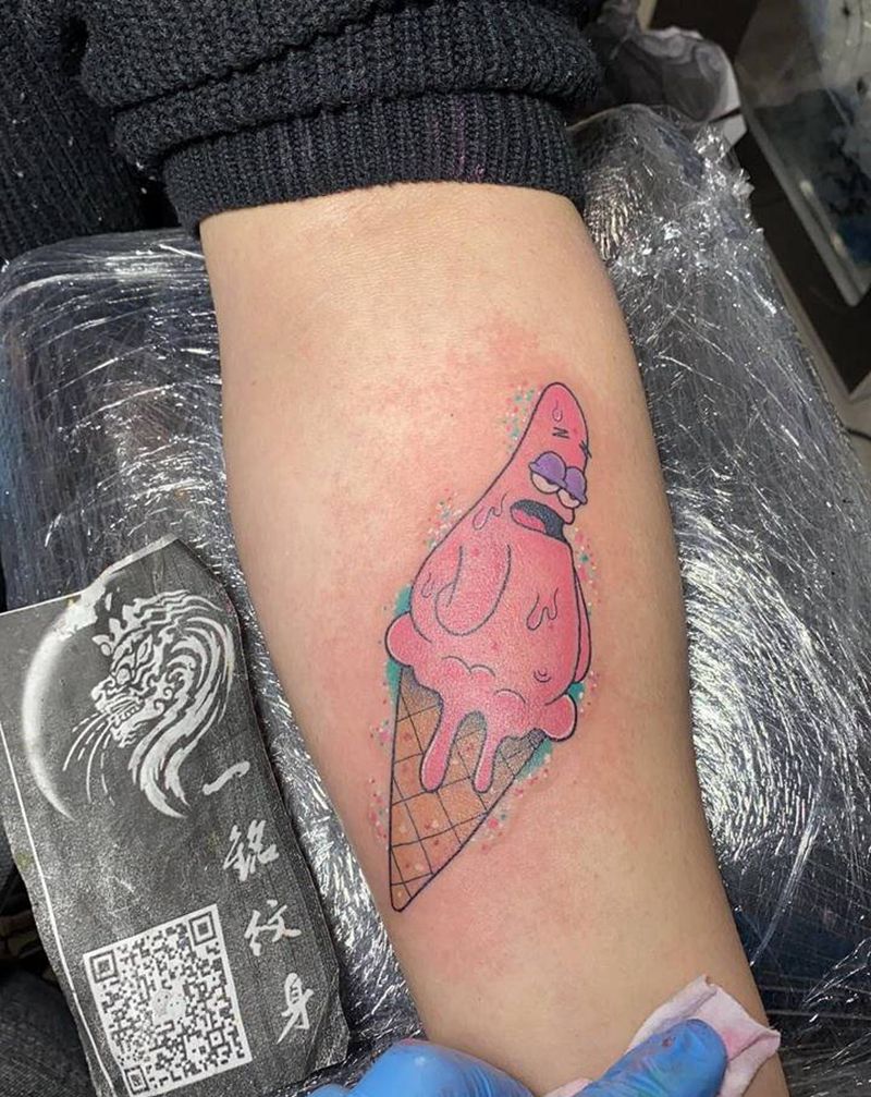 派大星纹身图片_手臂New School纹身图案