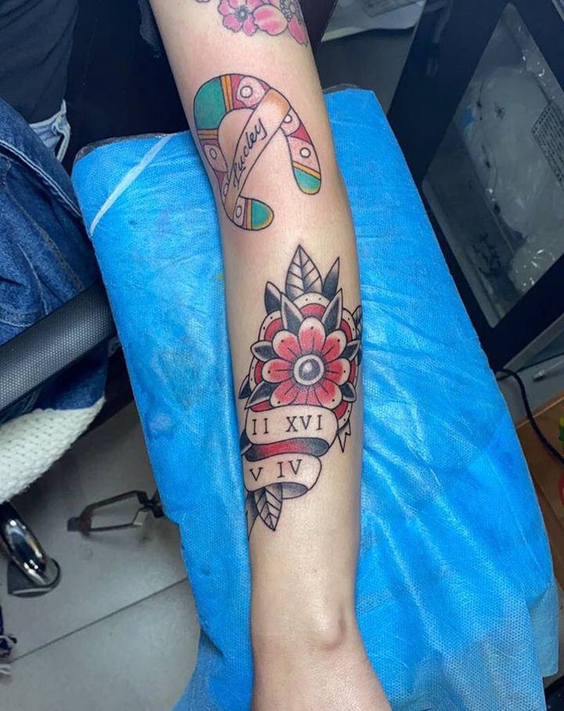 小花臂纹身图片_手臂New School纹身图案