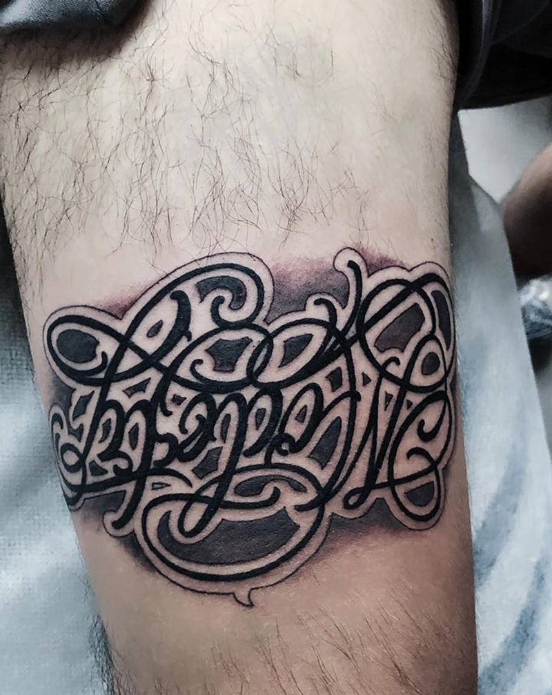 花体字纹身图片_花体字纹身图案