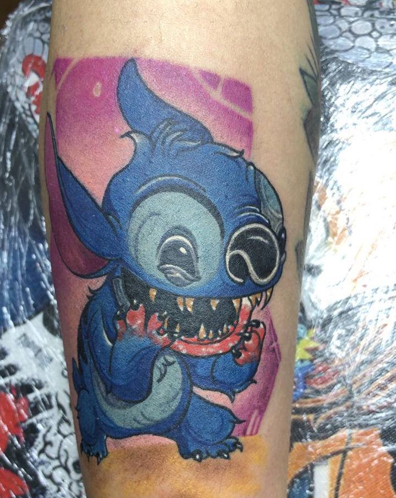 史迪仔纹身图片_手臂New School纹身图案