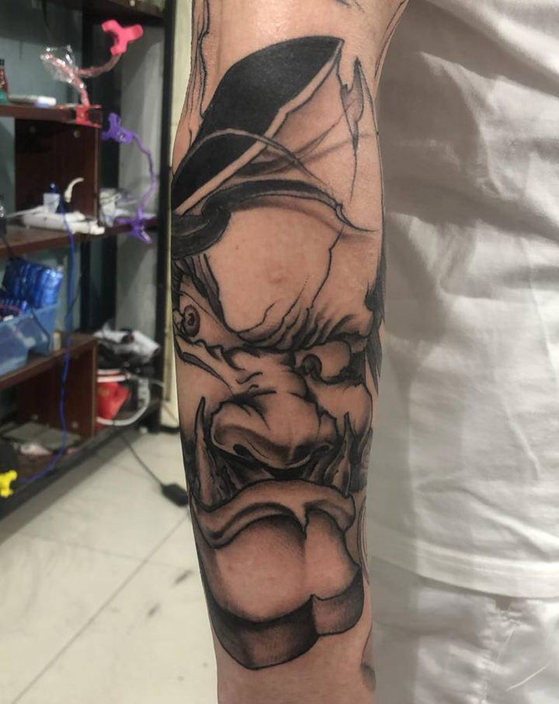 班若纹身图片_手臂新传统纹身图案