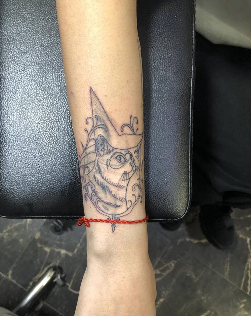 猫纹身图片_手臂纹身图案