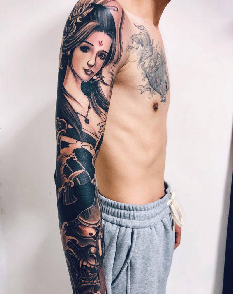 艺妓般若纹身图片_手臂纹身图案