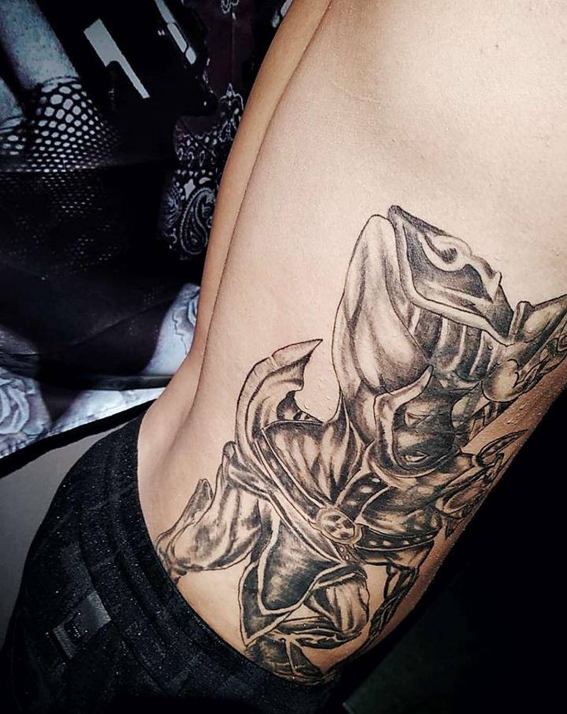 牛头人纹身图片_腰部纹身图案