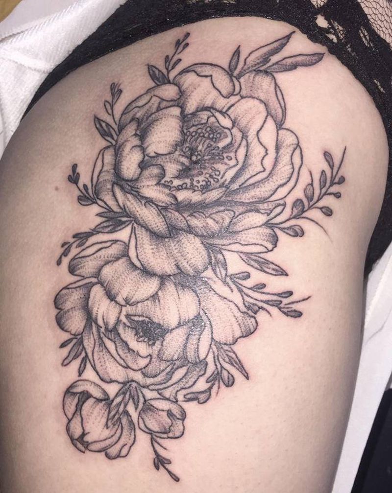 素花纹身图片_点刺纹身图案