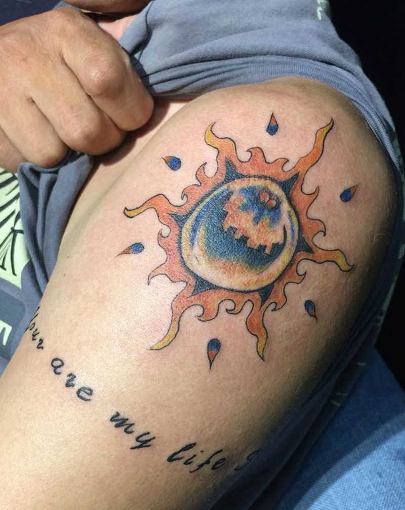 太阳纹身图片_Old School纹身图案