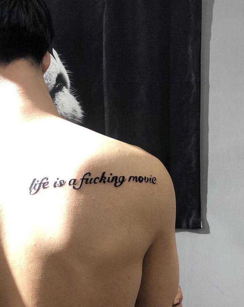 字母纹身图片_肩部纹身图案