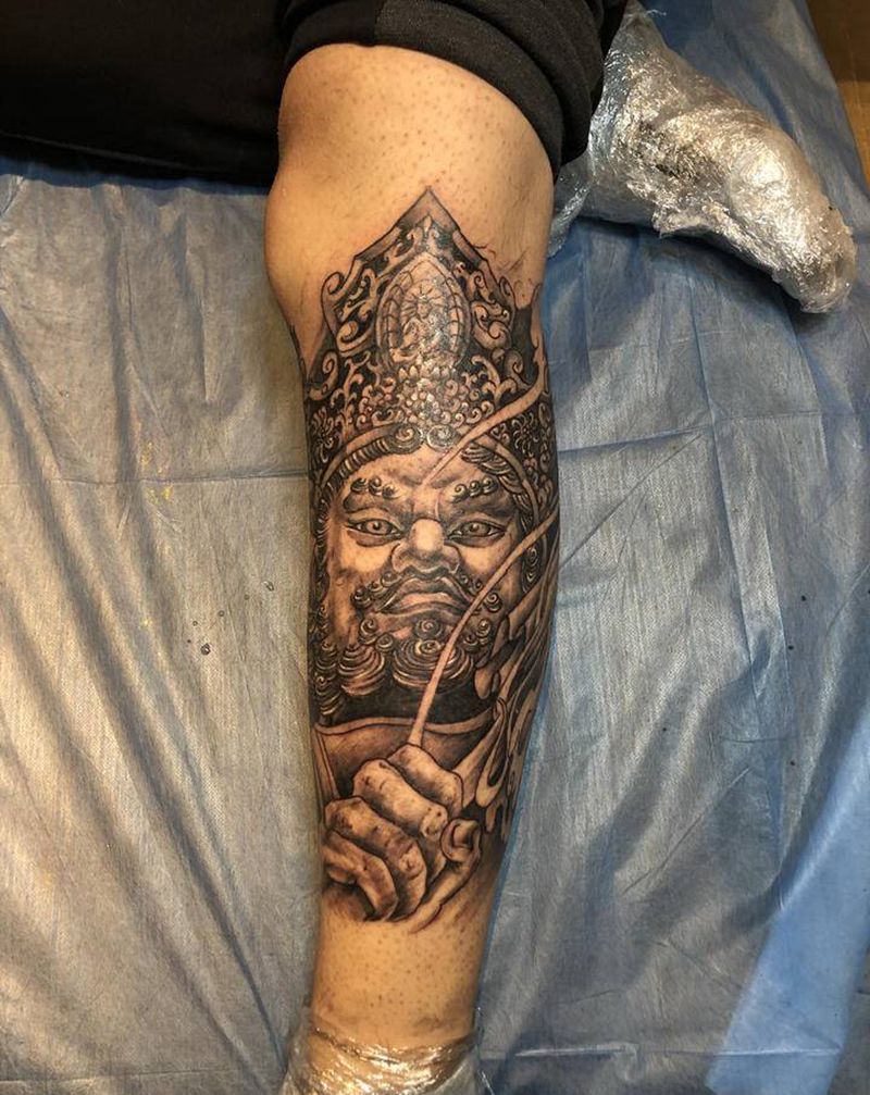 多闻天王纹身图片_新传统纹身图案