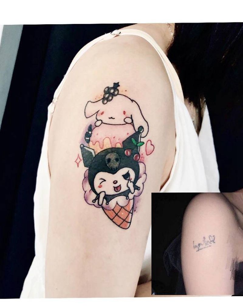 冰淇淋遮盖纹身图片_手臂纹身图案