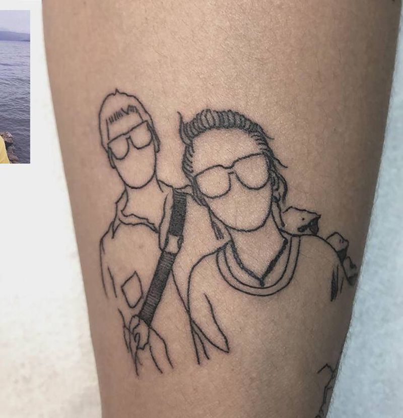 原创设计照片线条纹身图片_手臂几何原创设计纹身图案