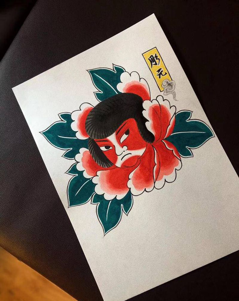 老传统纹身手稿金太郎纹身图片_老传统老传统金太郎纹身图案