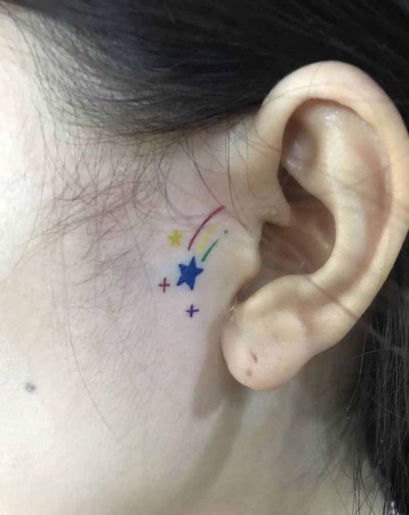 彩虹纹身图片_水彩纹身图案