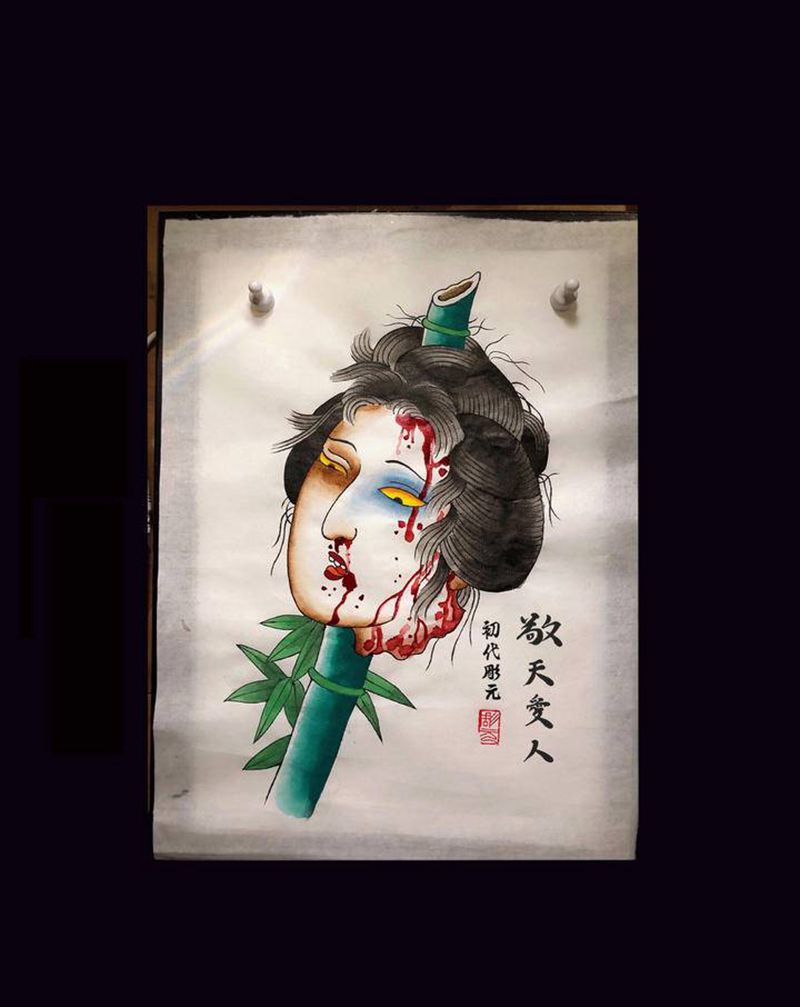 手稿纹身图片_老传统纹身图案