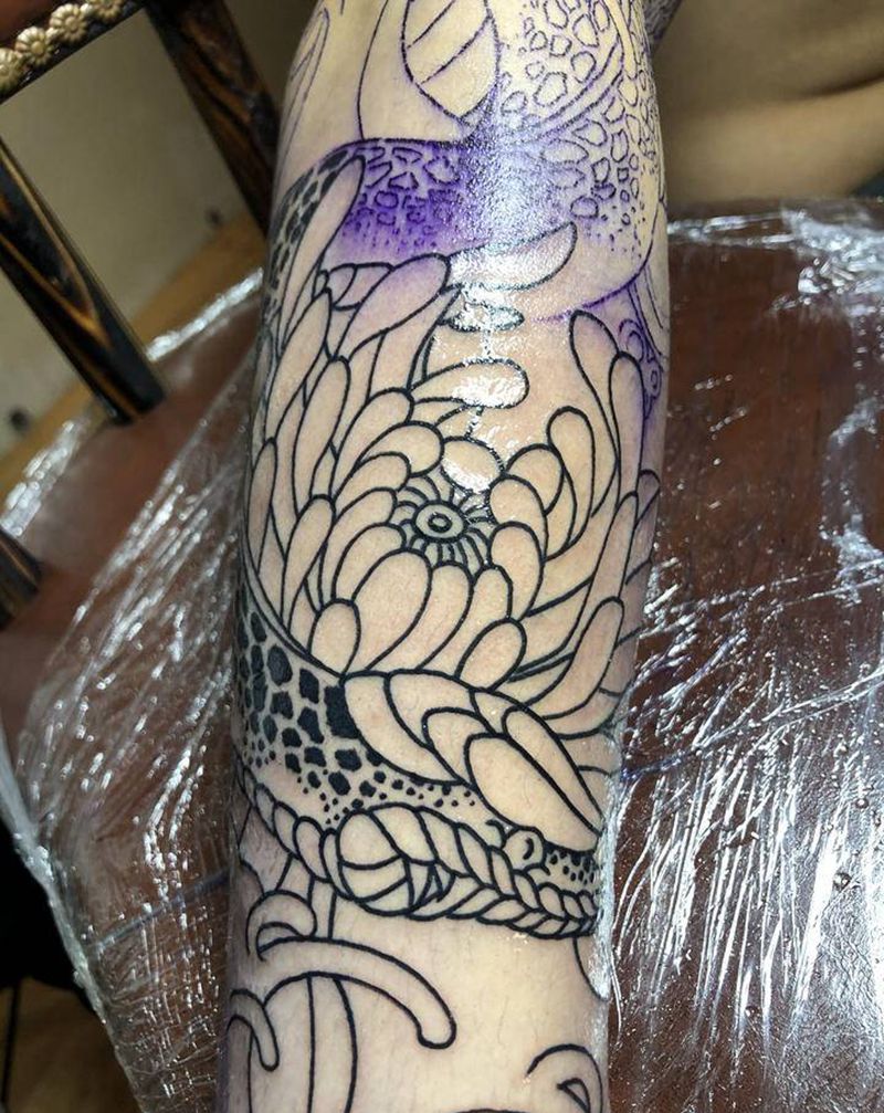 花臂纹身图片_老传统纹身图案