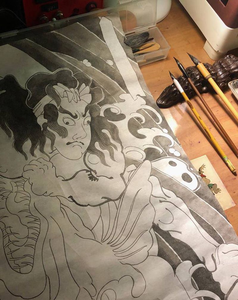 手稿纹身图片_老传统纹身图案